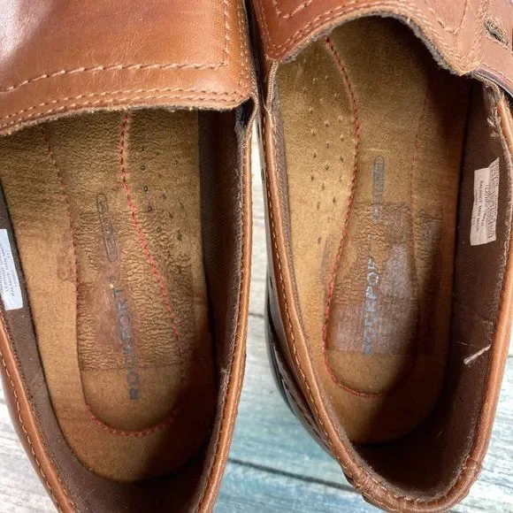 Rockport Loafers Shoes Womens 8.5M Brown Leather Slip On Lightweight - Picture 10 of 11